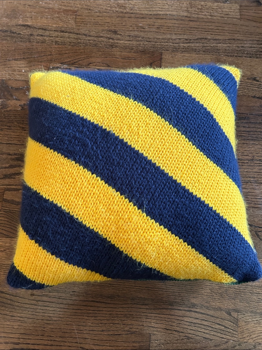 Rowing Blazers x Target Diagonal Striped Knit Pillow - Yellow & Navy